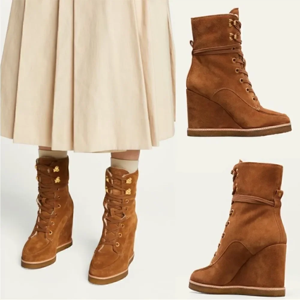 VERONICA BEARD Ananya Water Repellent/Shearling Suede Boot in tan size 10